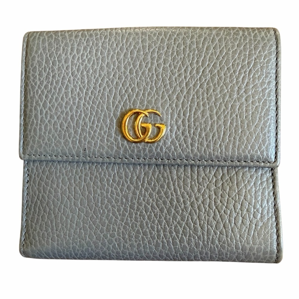 Gucci GG Marmont French Flap Back short wallet gray EUC